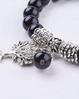 Bracciale in Pietra Agata nera con albero della vita - Protezione ed equilibrio | Scopri su Clorophilla Shop
