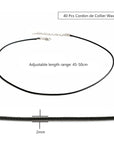 Cordino cerato per collane con chiusura a moschettone - colore nero | Scopri su Clorophilla Shop