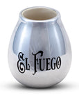 El fuego Mate Calabaza in ceramica - Coppa per Yerba Mate argento 350ml | Scopri su Clorophilla Shop