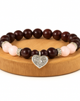 BRACCIALE IN GRANATO E QUARZO ROSA - Ottimismo, speranza e amore | Scopri su Clorophilla Shop