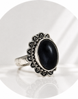 ANELLO FIORE IN TORMALINA NERA - Protezione dalle energie negative | Scopri su Clorophilla Shop