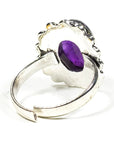 ANELLO FIORE CON AMETISTA IN OTTONE - Calma e rilassamento | Scopri su Clorophilla Shop
