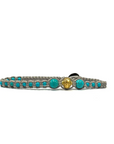 Samsara Cavigliera tibetana Shamballa con pietre - TURCHESE CELESTE FILO GRIGIO | Scopri su Clorophilla Shop