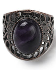 ANELLO CON AMETISTA IN OTTONE - Calma e rilassamento - Clorophilla Shop