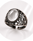 ANELLO CON CRISTALLO DI ROCCA IN OTTONE - Chiarezza ed armonia - Clorophilla Shop
