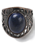 ANELLO CON LAPISLAZZULI IN OTTONE - Saggezza, comunicazione e consapevolezza - Clorophilla Shop
