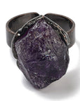 ANELLO CON PEPITA DI AMETISTA GREZZA - Calma e rilassamento - Clorophilla Shop