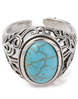 ANELLO CON TURCHESE SINTETICO - Regolabile - Clorophilla Shop