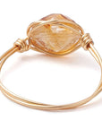 Anello in Citrino Naturale in filo di rame – Abbondanza e Prosperità - Clorophilla Shop