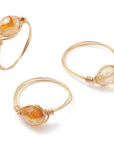 Anello in Citrino Naturale in filo di rame – Abbondanza e Prosperità - Clorophilla Shop