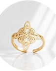 ANELLO NODO DELLA STREGA ORO - Protezione, forza interiore e connessione spirituale - Clorophilla Shop
