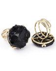 ANELLO PEPITA DI OSSIDIANA NERA - Protezione e radicamento - Clorophilla Shop