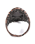 ANELLO RETRÒ IN OSSIDIANA NERA - Scudo energetico - Clorophilla Shop