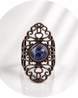 ANELLO RETRÒ IN SODALITE - Chiarezza mentale - Clorophilla Shop