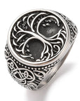 ANELLO SIGILLO ALBERO DELLA VITA IN ACCIAIO INOX - Crescita e forza - Clorophilla Shop