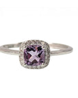 ANELLO SOLITARIO CON AMETISTA IN ARGENTO 925 - Calma e rilassamento - Clorophilla Shop