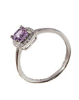 ANELLO SOLITARIO CON AMETISTA IN ARGENTO 925 - Calma e rilassamento - Clorophilla Shop