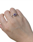ANELLO SOLITARIO CON AMETISTA IN ARGENTO 925 - Calma e rilassamento - Clorophilla Shop