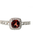 ANELLO SOLITARIO CON GRANATO ROSSO IN ARGENTO 925 - Determinazione e passione - Clorophilla Shop
