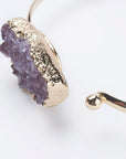 Bracciale con Drusa di Ametista in ottone sottile - Regolabile - Clorophilla Shop