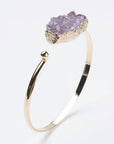 Bracciale con Drusa di Ametista in ottone sottile - Regolabile - Clorophilla Shop