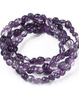 Bracciale elastico con pepite in Ametista - Calma e riduzione dello stress - Clorophilla Shop