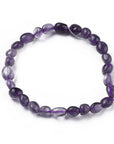 Bracciale elastico con pepite in Ametista - Calma e riduzione dello stress - Clorophilla Shop