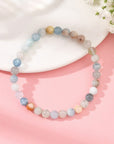 Bracciale Elastico in Acquamarina Naturale - serenità e comunicazione - Clorophilla Shop