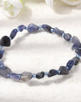Bracciale Elastico in Pepite di Tanzanite - chiarezza mentale e serenità - Clorophilla Shop