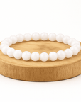 BRACCIALE IN AGATA BIANCA - Equilibrio e chiarezza interiore - Clorophilla Shop