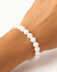 BRACCIALE IN AGATA BIANCA - Equilibrio e chiarezza interiore - Clorophilla Shop