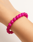BRACCIALE IN AGATA FUXIA STRIATA - Energia positiva - Clorophilla Shop