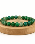 BRACCIALE IN AGATA VERDE STRIATA - Equilibrio interiore e stabilità emotiva - Clorophilla Shop