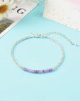 Bracciale in Ametista Naturale Sfaccettata con Catena in Acciaio Inossidabile - Clorophilla Shop