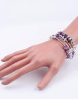 BRACCIALE IN AMETISTA TRIPLO GIRO - Calma e rilassamento - Clorophilla Shop