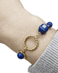 Bracciale in Lapislazzuli con perla d'acqua dolce - Acciaio inox - Clorophilla Shop
