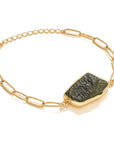 Bracciale in Moldavite Naturale in argento 925 regolabile - Confezione Regalo, garanzia - Clorophilla Shop