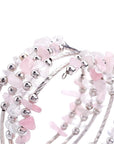 BRACCIALE IN QUARZO ROSA TRIPLO GIRO - Amore e armonia - Clorophilla Shop