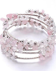 BRACCIALE IN QUARZO ROSA TRIPLO GIRO - Amore e armonia - Clorophilla Shop