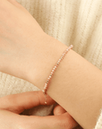 BRACCIALE IN RODOCROSITE e ottono placcato oro - Pietra del cuore - Clorophilla Shop