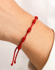 BRACCIALE ROSSO DELLA FORTUNA - 7 nodi - Clorophilla Shop
