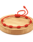 BRACCIALE ROSSO DELLA FORTUNA - 7 nodi - Clorophilla Shop