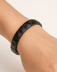 BRACCIALE SFACCETTATO IN OSSIDIANA NERA - Scudo energetico - Clorophilla Shop