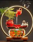 Bruciaincenso Lampada Zen Feng Shui, luce LED in Ceramica Acquario e teiera - Clorophilla Shop