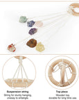 Campana a vento chakra con 7 pietre grezze - Decorazione casa 49cm - Clorophilla Shop