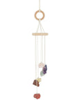 Campana a vento chakra con 7 pietre grezze - Decorazione casa 49cm - Clorophilla Shop