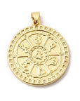 CIONDOLO OM MANI PADME HUM IN OTTONE PLACCATO ORO 18K – Simbolo Tibetano della Compassione - Clorophilla Shop