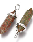 CIONDOLO PRISMA IN UNAKITE - Equilibrio emotivo, crescita personale e rinnovamento - Clorophilla Shop