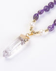 Collana in Ametista e punta di Cristallo di Rocca – Protezione e Chiarezza - Clorophilla Shop
