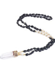 Collana in tormalina nera con ciondolo in cristallo di rocca - Amuleto protettivo - Clorophilla Shop